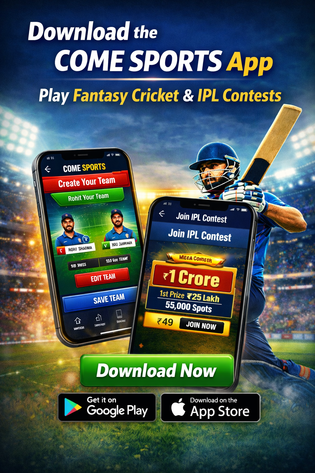 COME SPORTS app preview